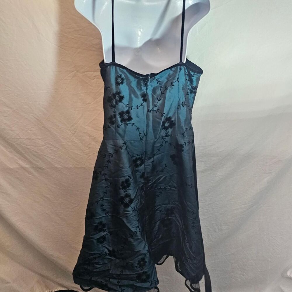 vintage y2k 2000s 90s satin velvet detailing whimsical gothic fairy a-line dress - Picture 3 of 4